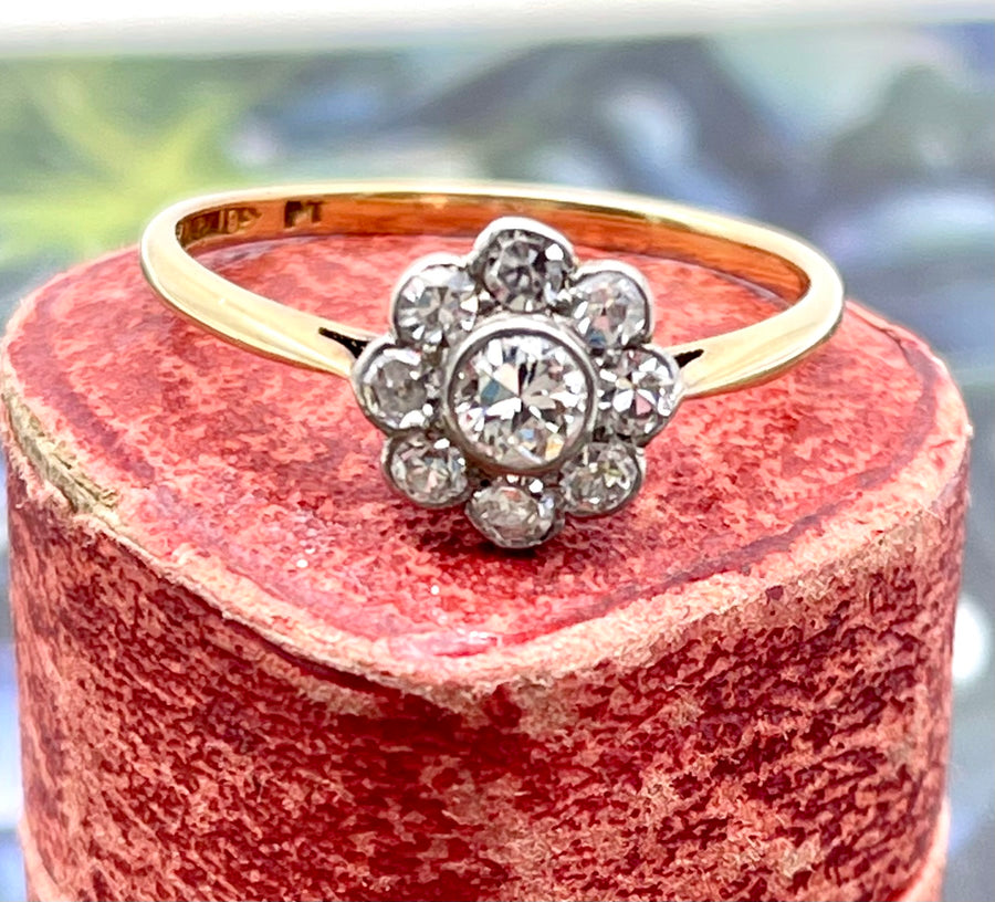 Edwardian Diamond daisy ring