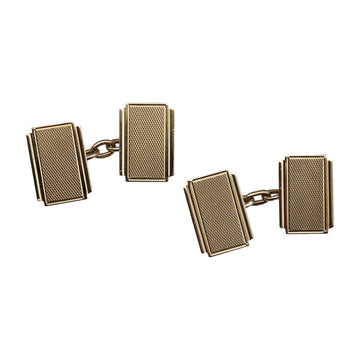 Antique Deco 9ct Yellow Gold Cufflinks - front