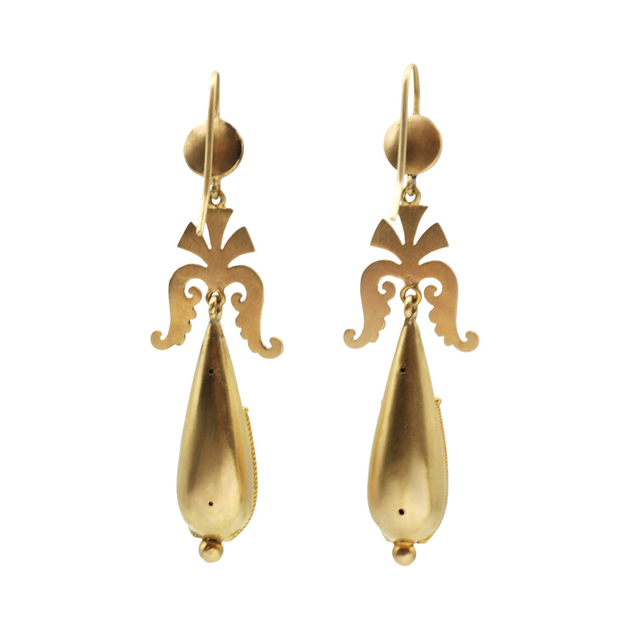 18ct Victorian Etruscan Revival Earrings