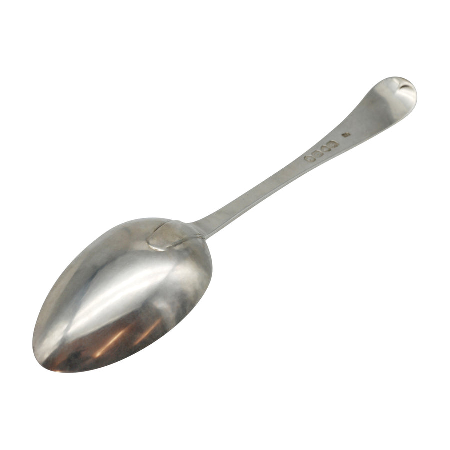 Hallmarked Victorian Bright Cut Sterling Silver Dessert Spoon