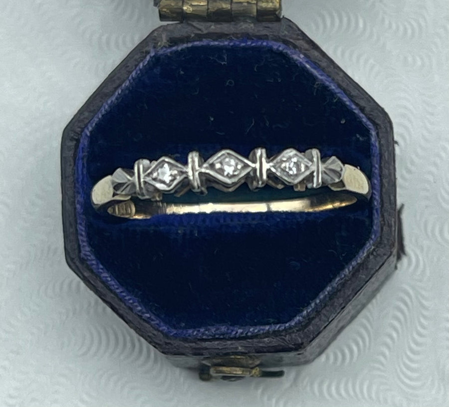 Vintage 14K yellow gold and Diamond Stacker/ Eternity  Ring