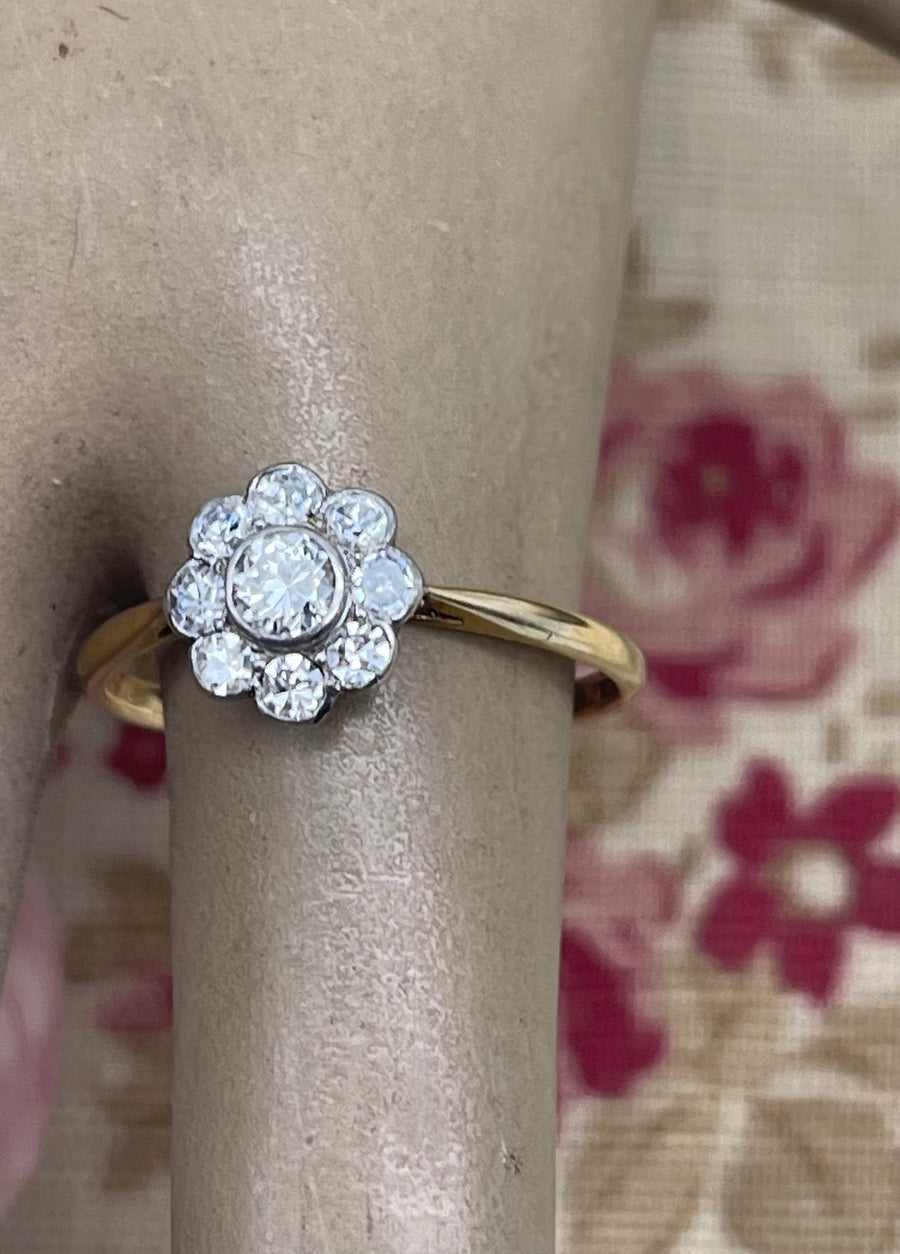 Edwardian Diamond daisy ring