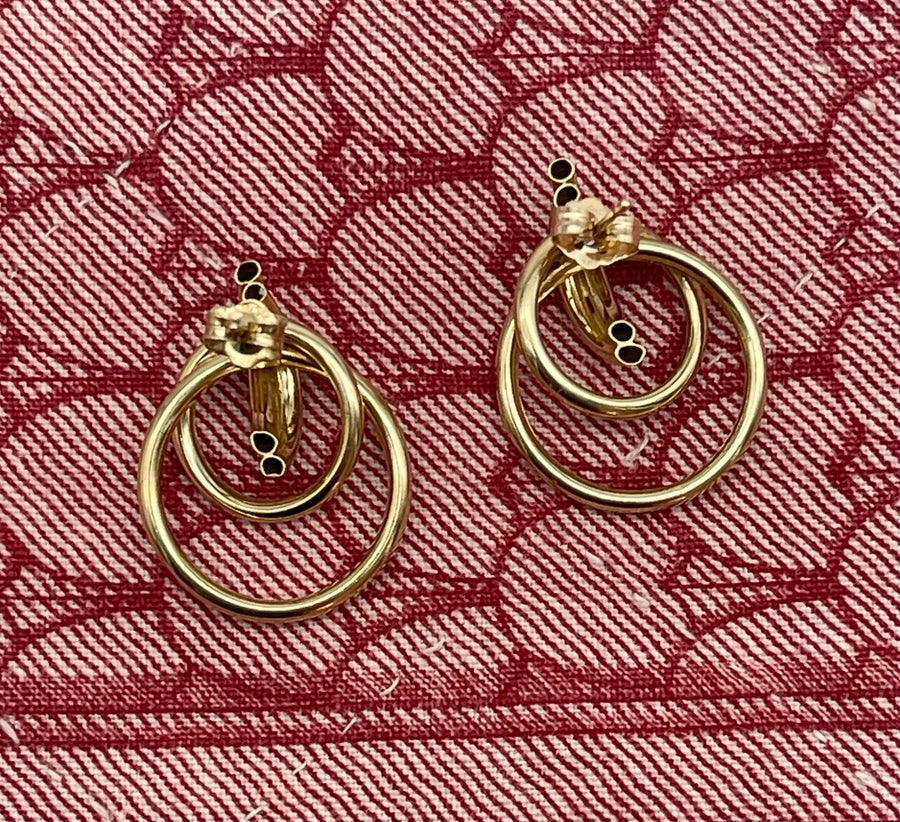 Vintage 9ct Gold Circle Earrings