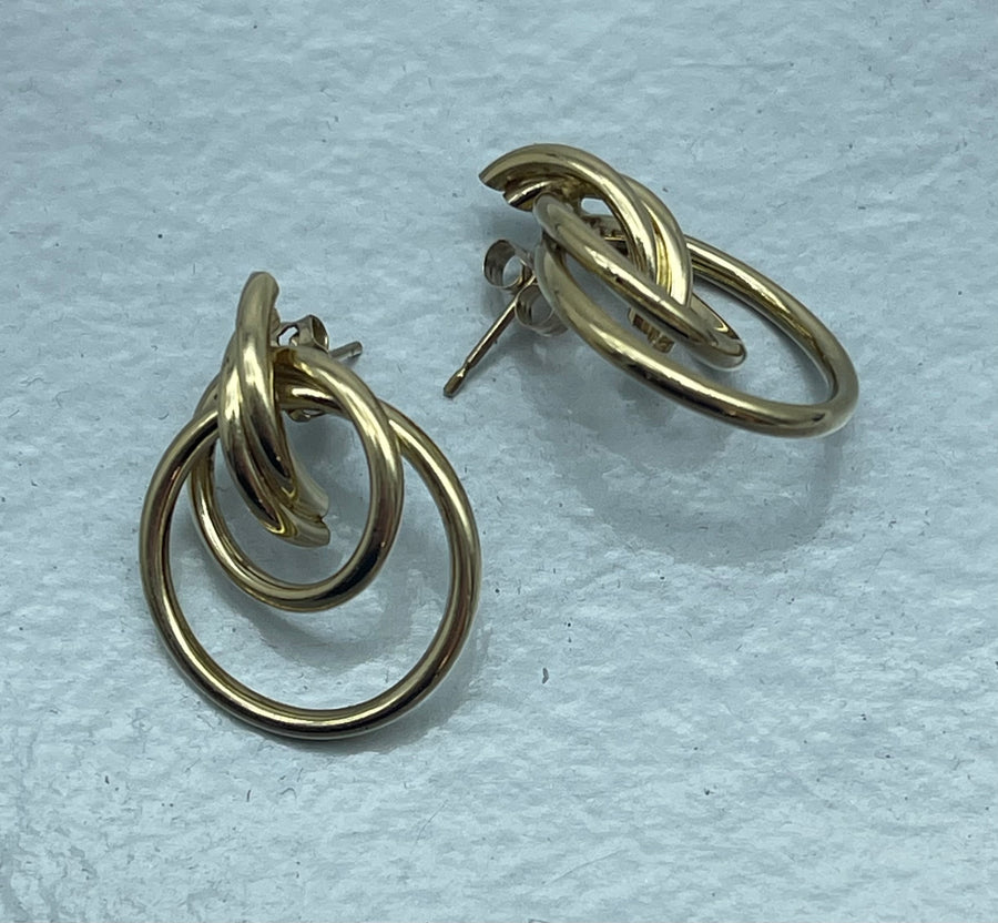 Vintage 9ct Gold Circle Earrings