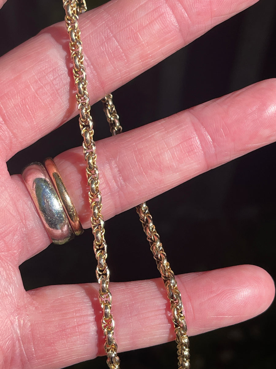 Antique 9ct Rose Gold Fancy Link Chain