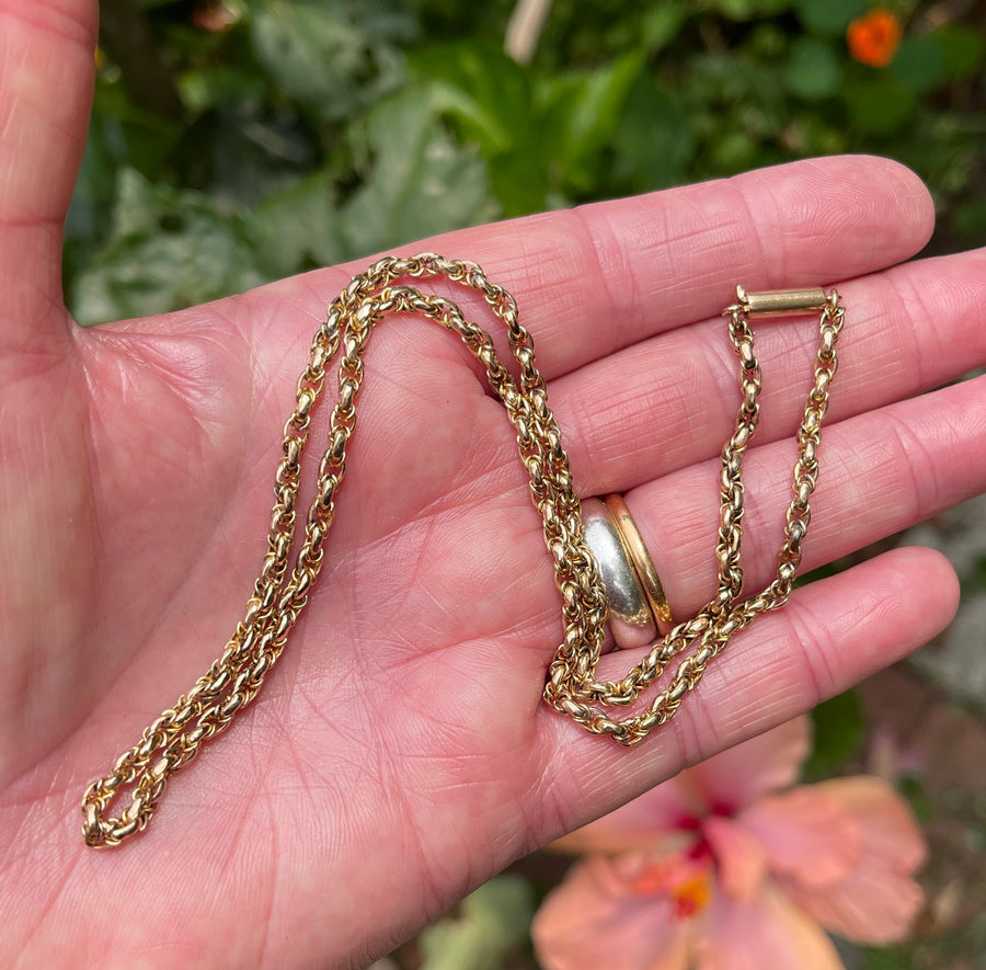 Antique 9ct Rose Gold Fancy Link Chain