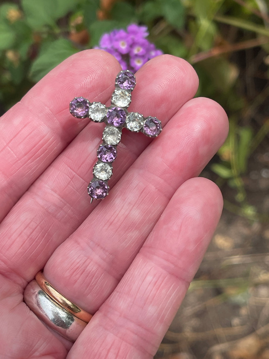 Antique SilverGeorgian/early Victorian paste cross