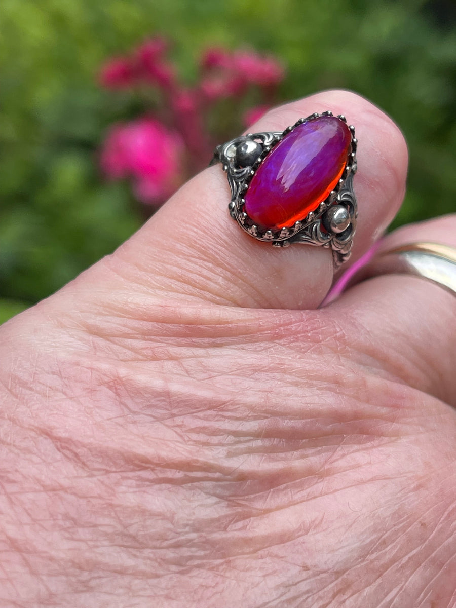 Silver Arts and Crafts Dragons Breath Ring