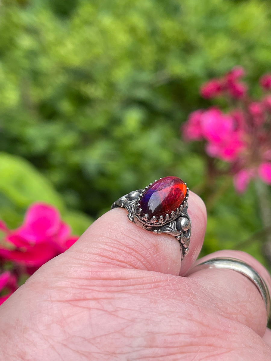 Silver Arts and Crafts Dragons Breath Ring