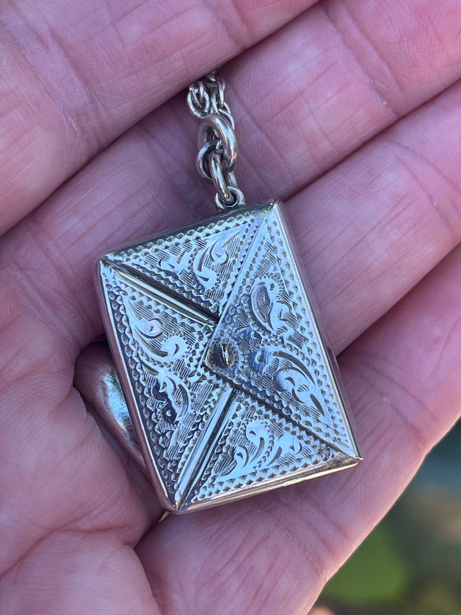Antique Edwardian Silver Stamp Case