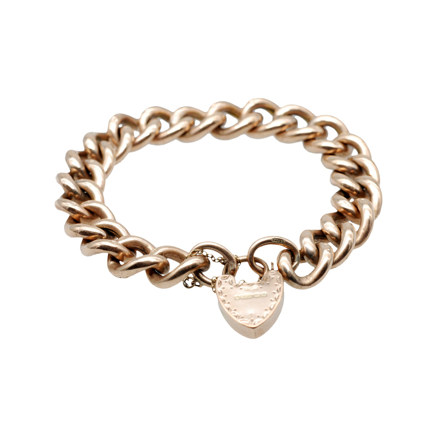 Antique Rose Gold Day/Night Curb Link Bracelet