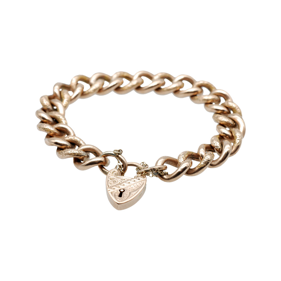 Antique Rose Gold Day/Night Curb Link Bracelet