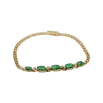 Vintage 18ct Jadeite and Diamond Bracelet