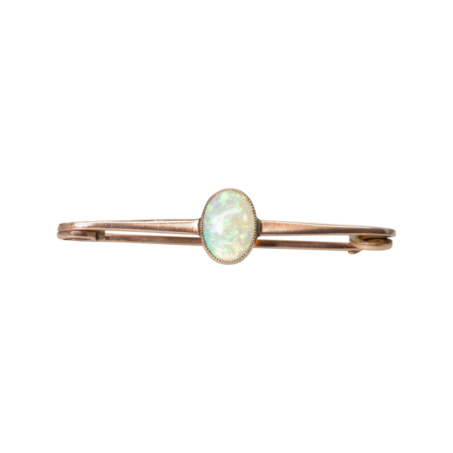 Antique 9ct Rose Gold Opal Bar Brooch/Tie Pin.