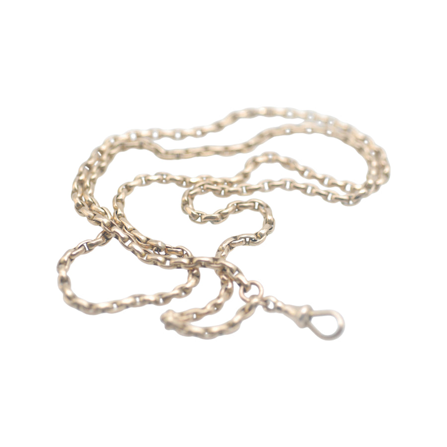 Antique 9ct Gold Half Guard Belcher Chain with 9ct Gold Swivel Clasp.