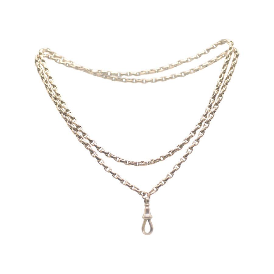 Antique 9ct Gold Half Guard Belcher Chain with 9ct Gold Swivel Clasp.
