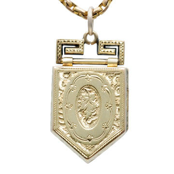 Antique 9ct Yellow Gold Shield Shaped Locket .