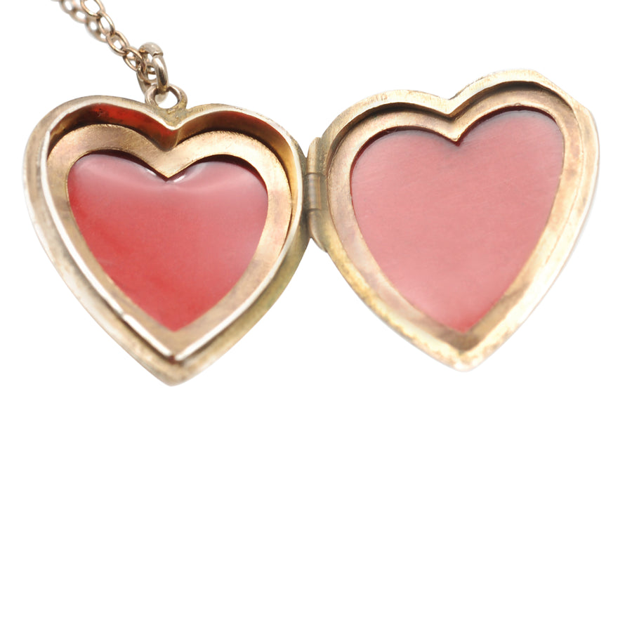 Antique 9ct Back and Front Plump Heart Locket With Engraving.