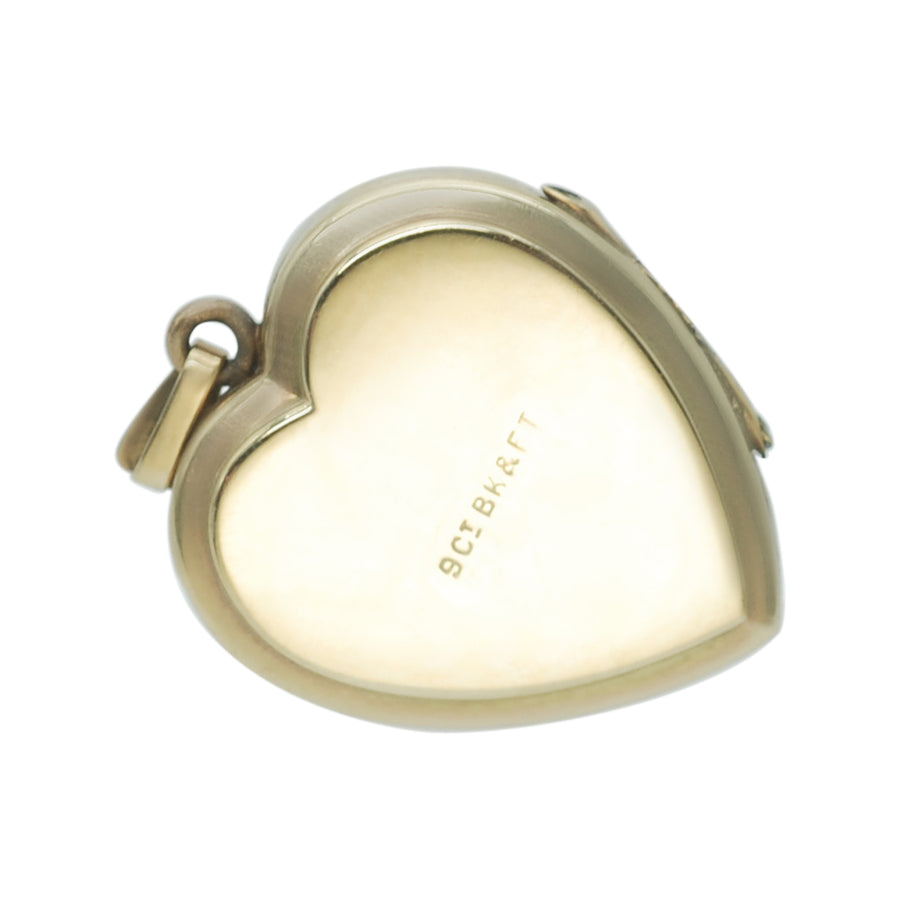 Antique Deco 9ct Back and Front Heart Locket with Engraving.