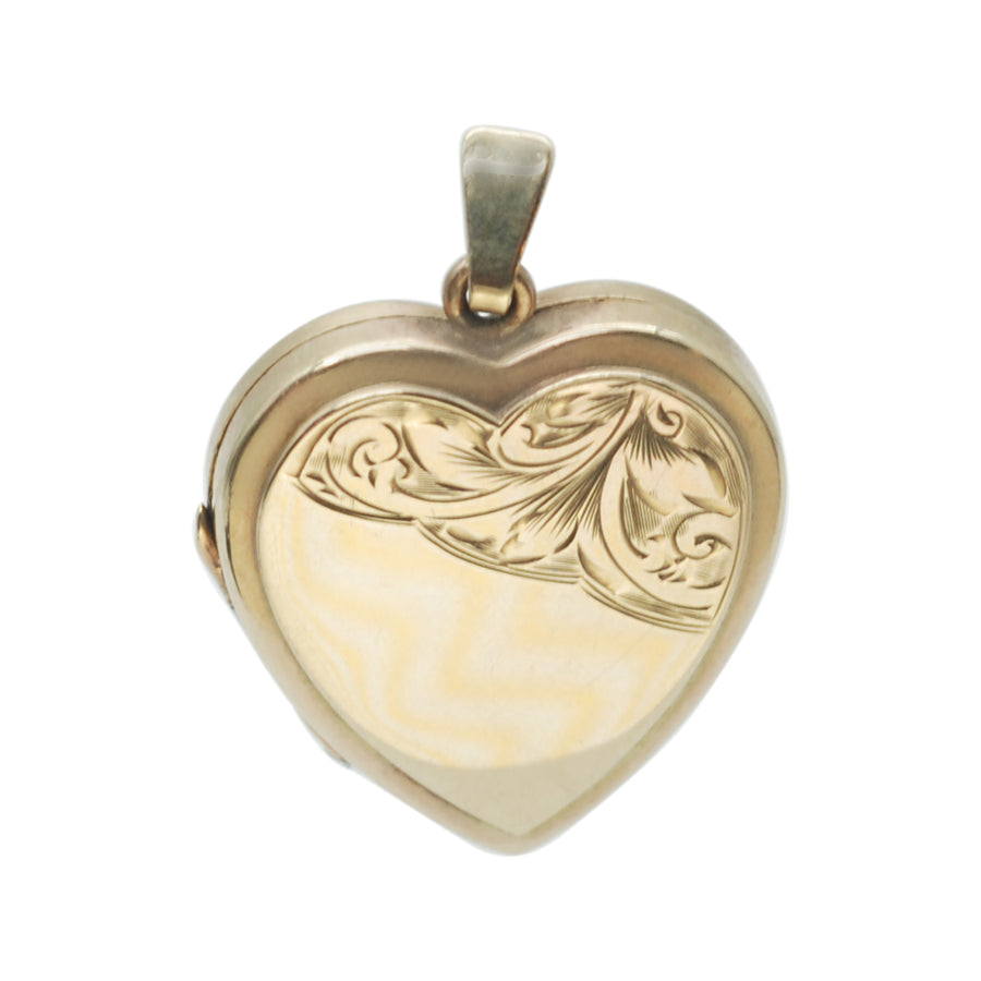 Antique Deco 9ct Back and Front Heart Locket with Engraving.