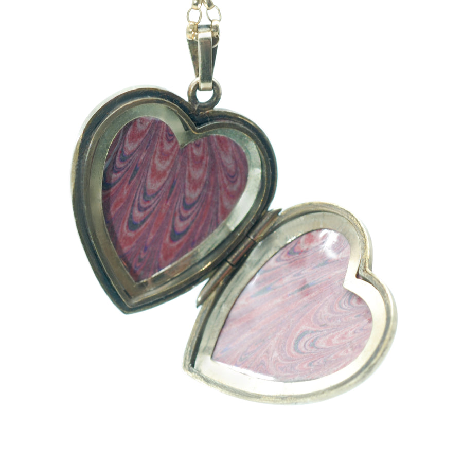 Antique Deco 9ct Back and Front Heart Locket with Engraving.