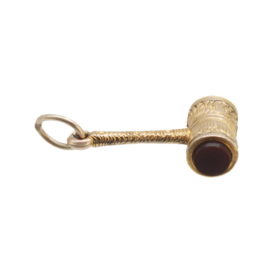 Antique 9ct Gold and Agate Gavel Charm