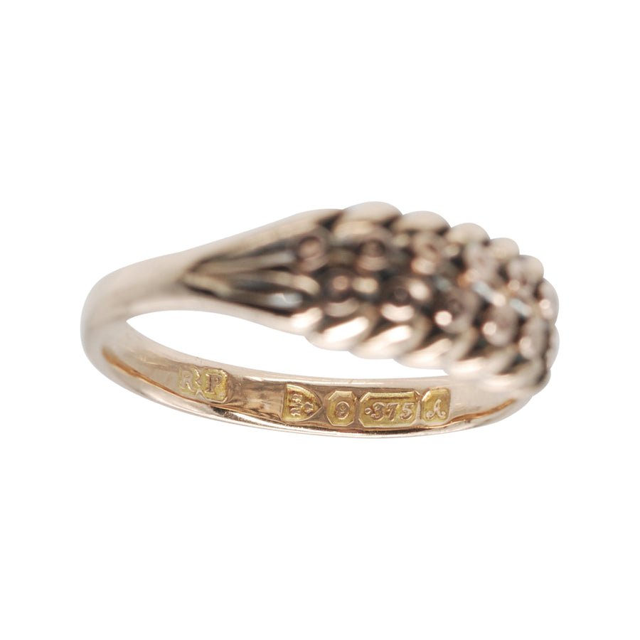 Antique Edwardian 9ct Rose Gold Keeper Ring .