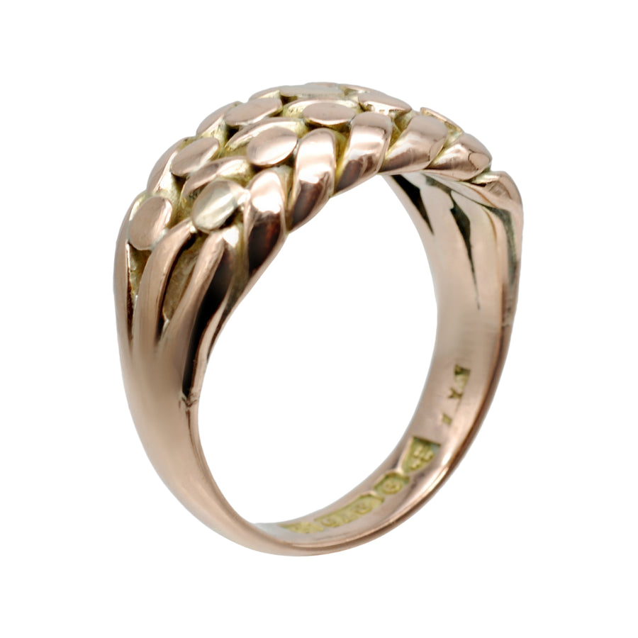 Large Antique Edwardian 9ct gold Keeper Ring.
