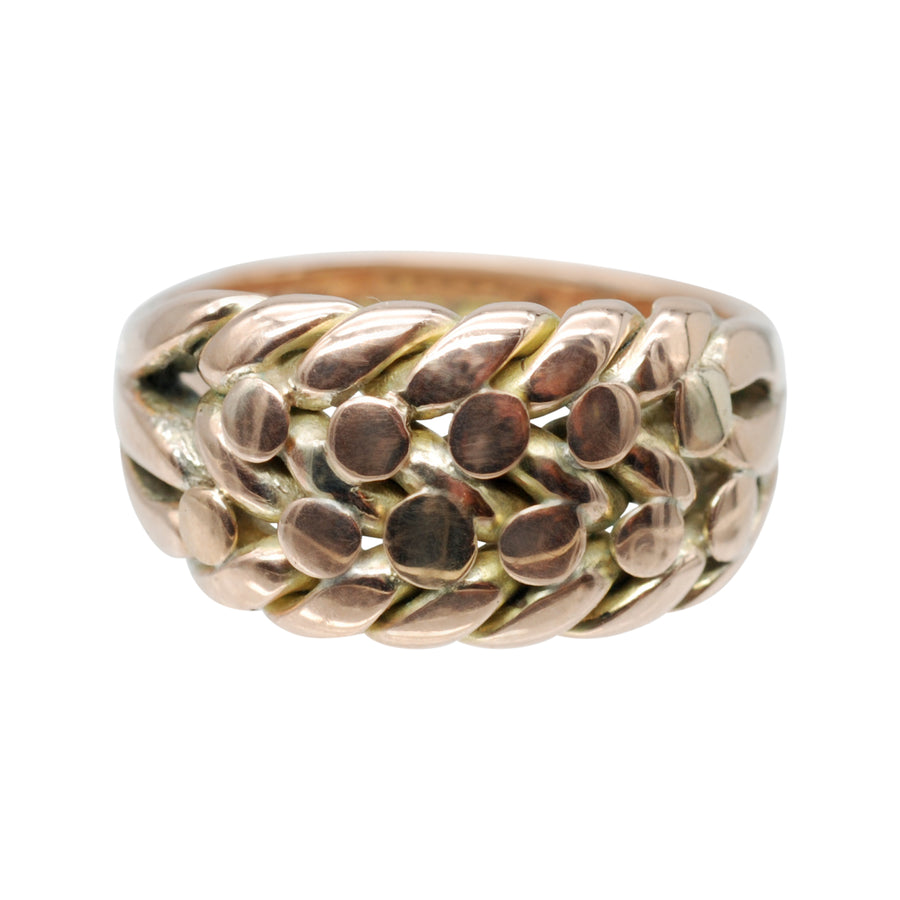 Large Antique Edwardian 9ct gold Keeper Ring.