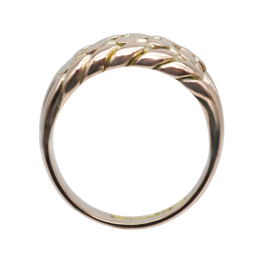 Large Antique Edwardian 9ct gold Keeper Ring.