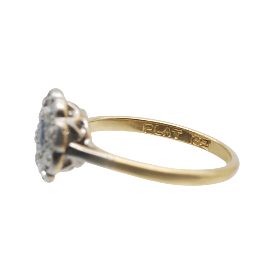 Edwardian Sapphire and diamond daisy ring