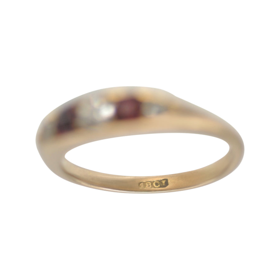 Antique 18ct Ruby and Diamond Boat Ring