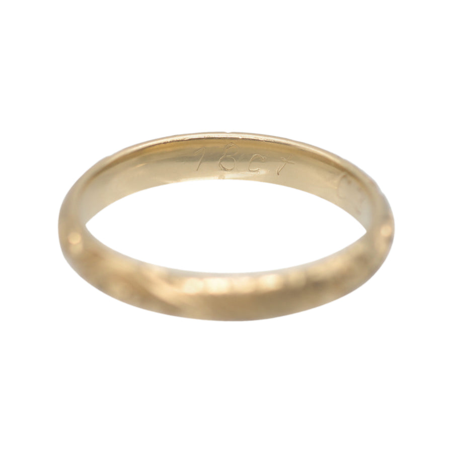 18ct Yellow Gold Vintage Engraved Wedder Band Ring
