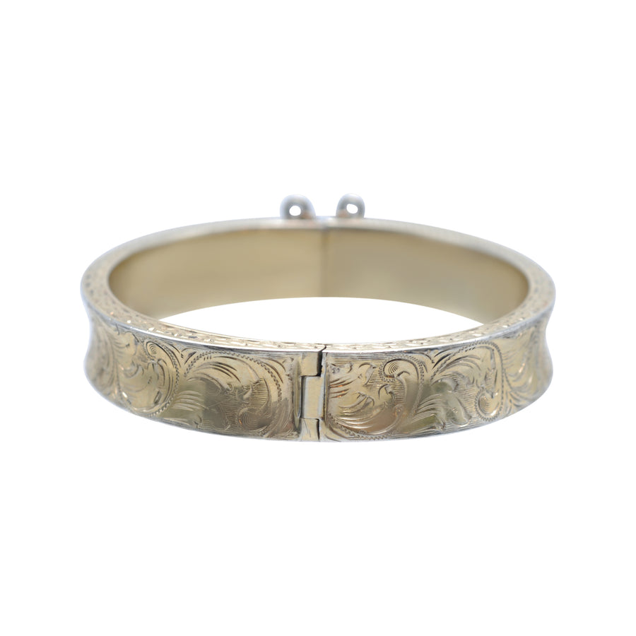 Vintage Engraved Silver Gilt Bracelet