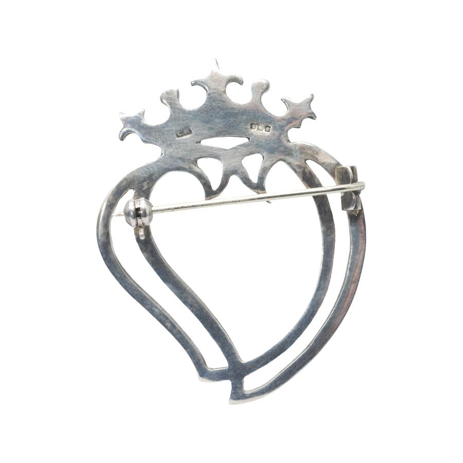 Vintage Silver Luckenbooth Witches Heart Brooch.
