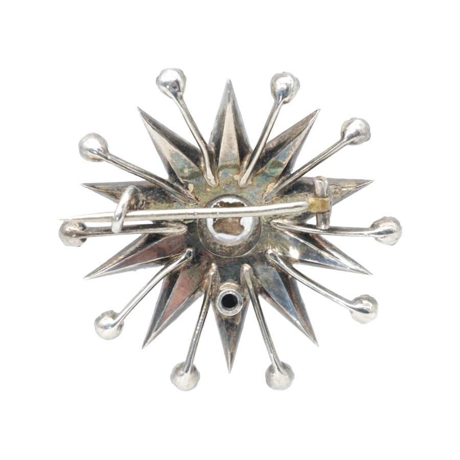 Victorian Silver and Paste Starburst Brooch