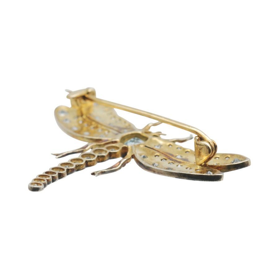 1940's Silver Gilt Gem-Set Dragonfly Brooch