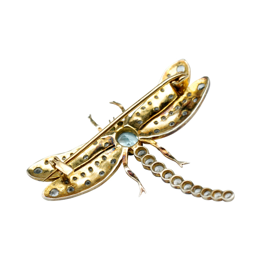 1940's Silver Gilt Gem-Set Dragonfly Brooch