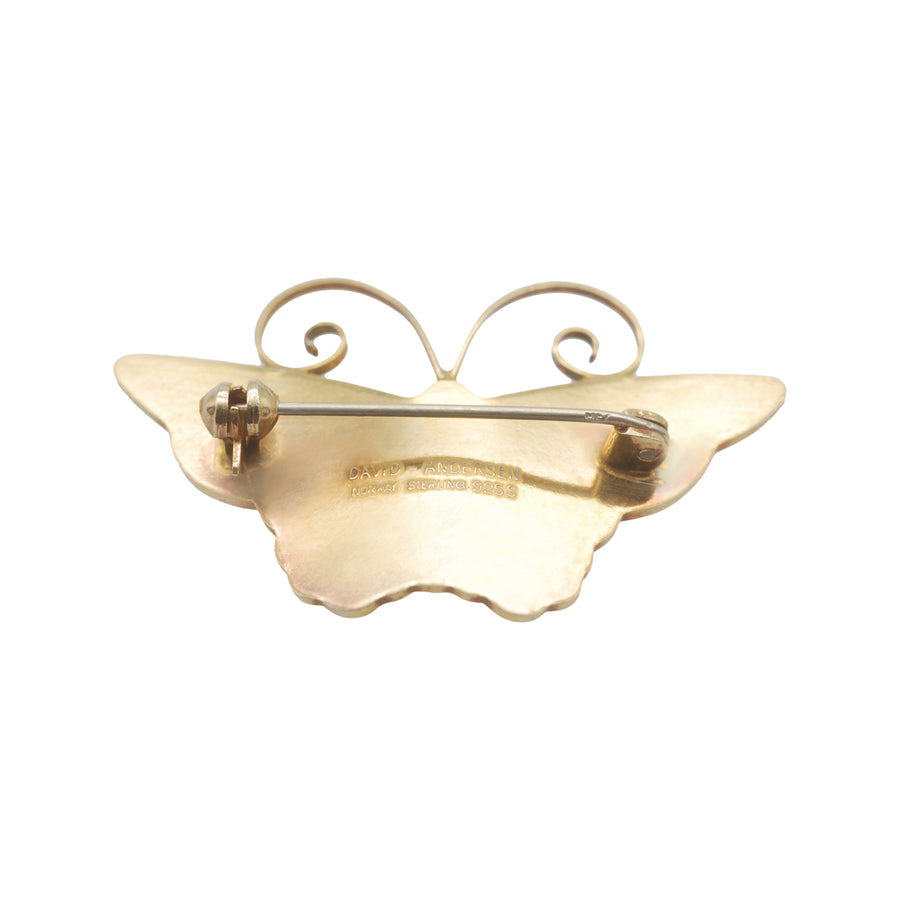 Vintage David Anderson Silver and Enamel Butterfly brooch/pin.