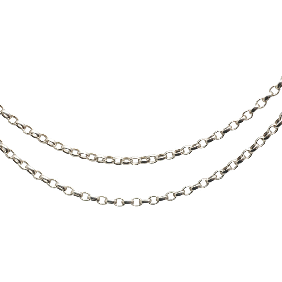 Antique Silver Open Belcher Link Chain