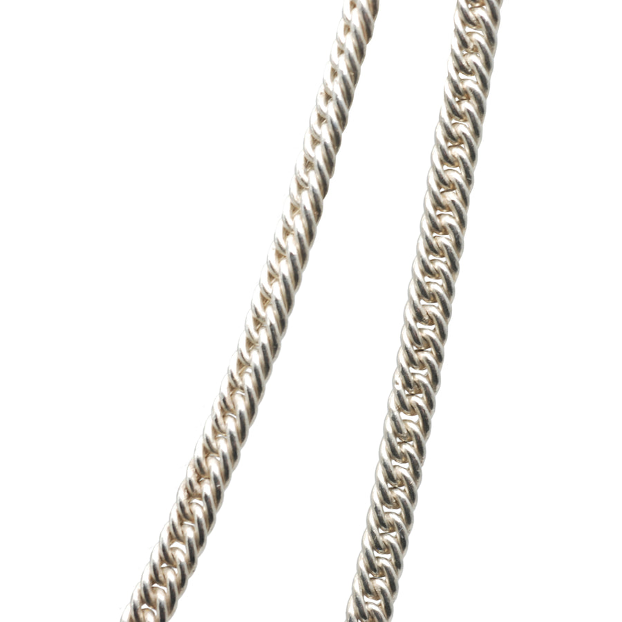Antique Silver Herringbone link Long Guard Chain