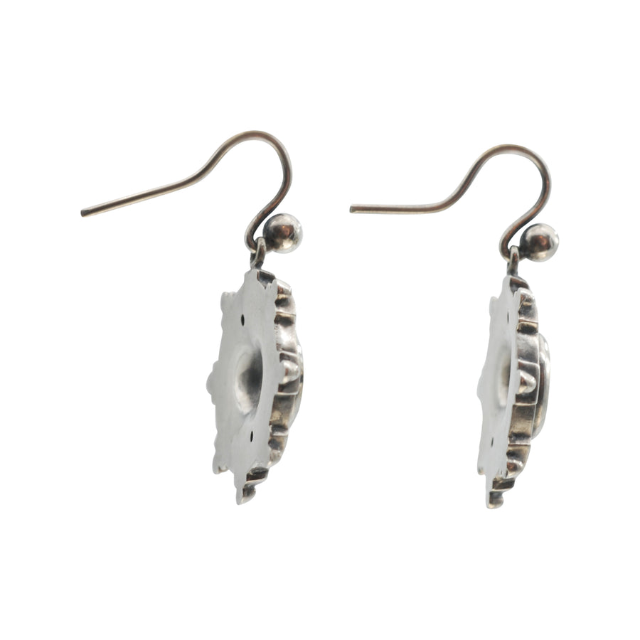 Antique Silver Oval Earrings