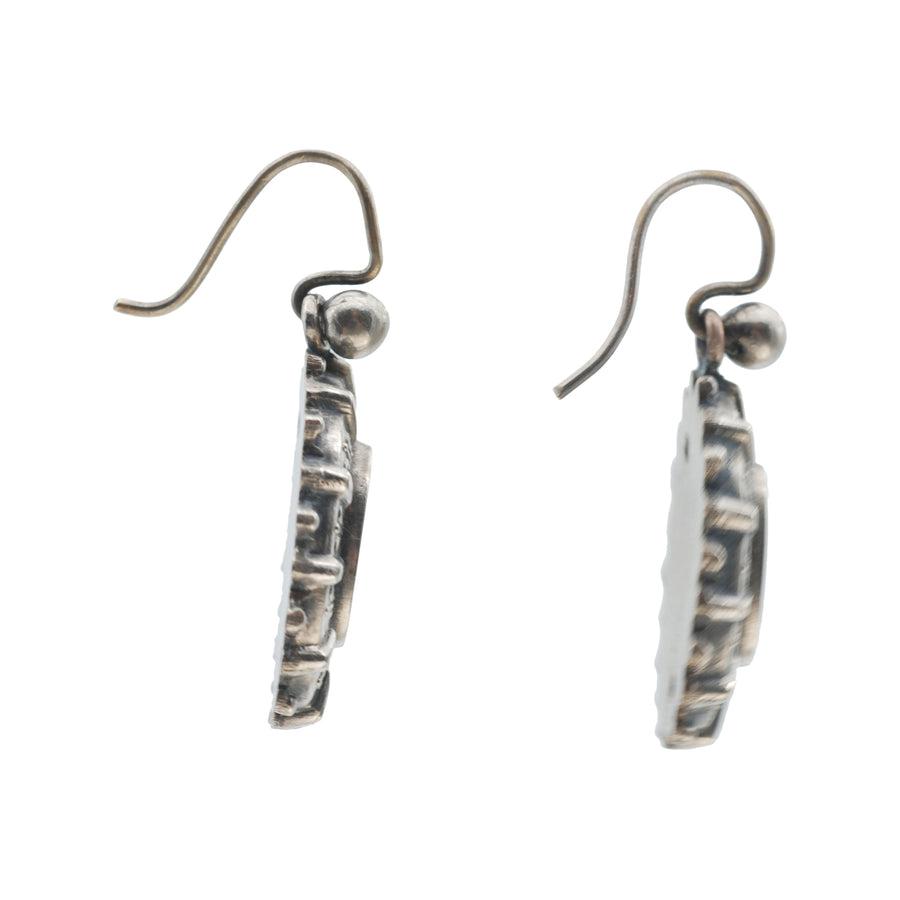 Antique Silver Oval Earrings