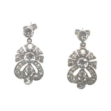 Antique Deco Sterling Silver and Paste Earrings