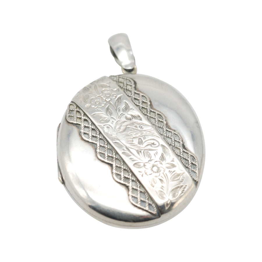 Antique Victorian Large Silver Oval Locket.