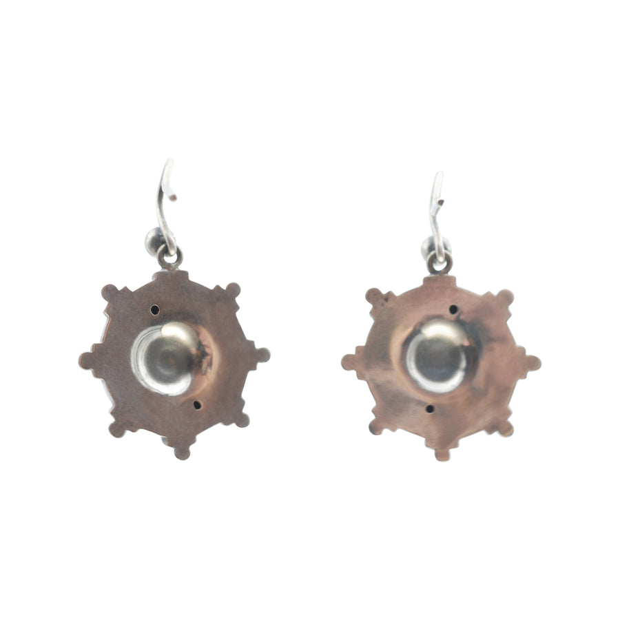 Antique Silver Oval Earrings