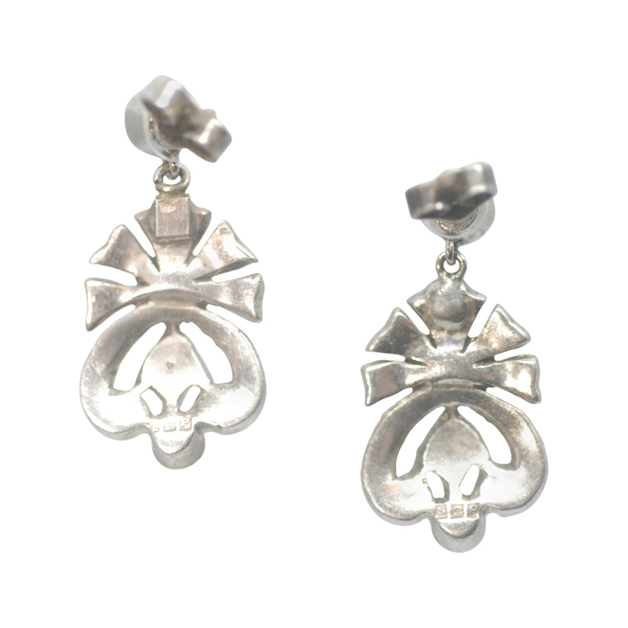 Antique Deco Sterling Silver and Paste Earrings