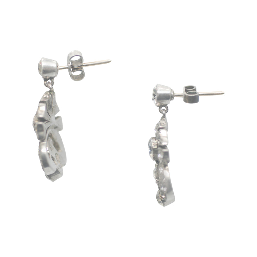 Antique Deco Sterling Silver and Paste Earrings