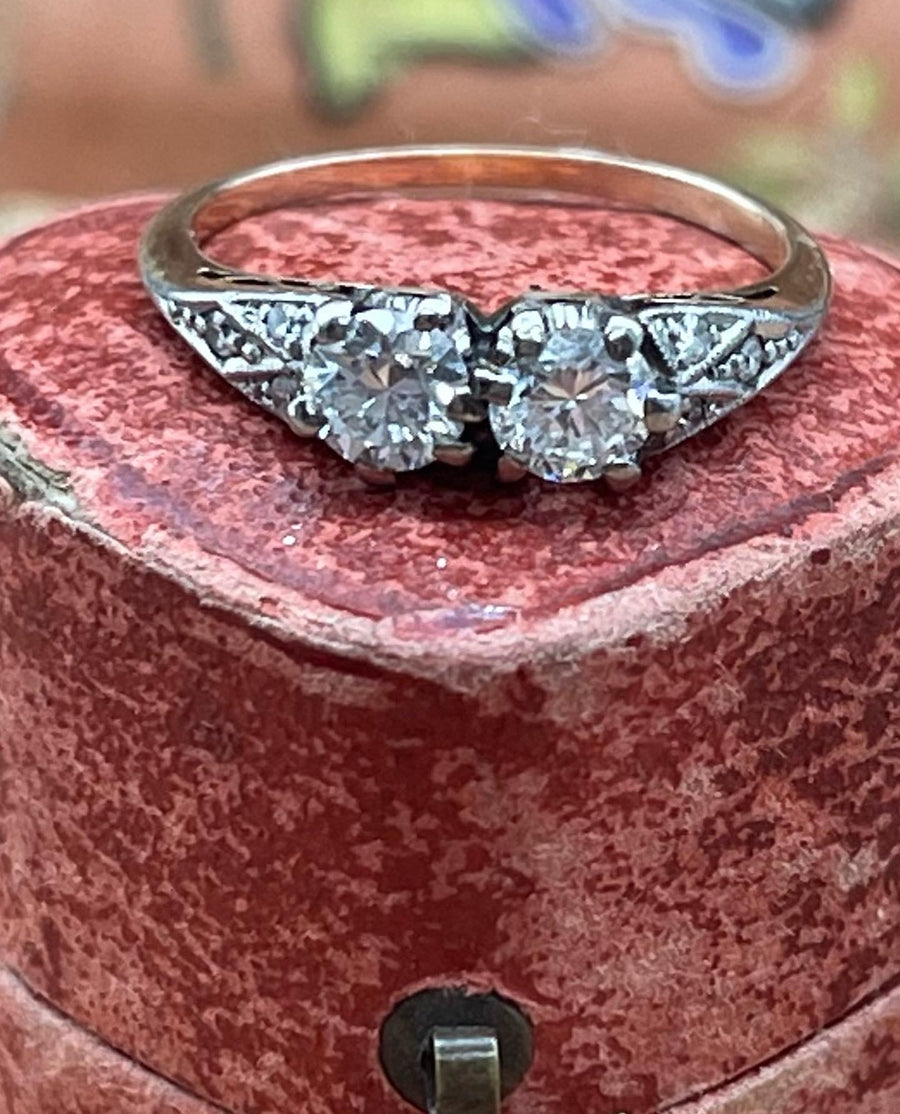 18ct Double Diamond Vintage Ring