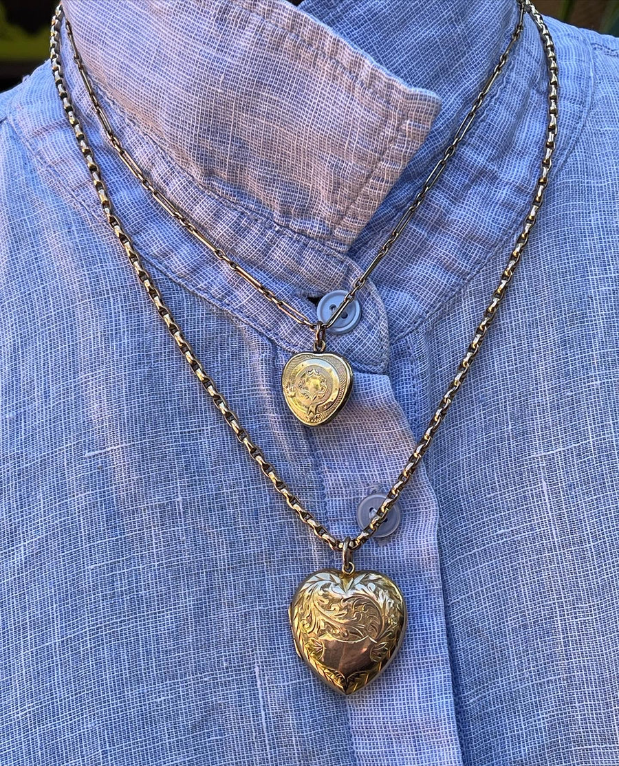 Antique Early Victorian 9ct Rose Gold  Heart and Crystal Back Locket Pendant.